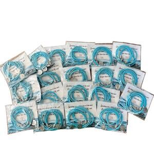 20 Wholesale Emma and Ellie Rival World Blue Vegan Leather Charm Bracelets